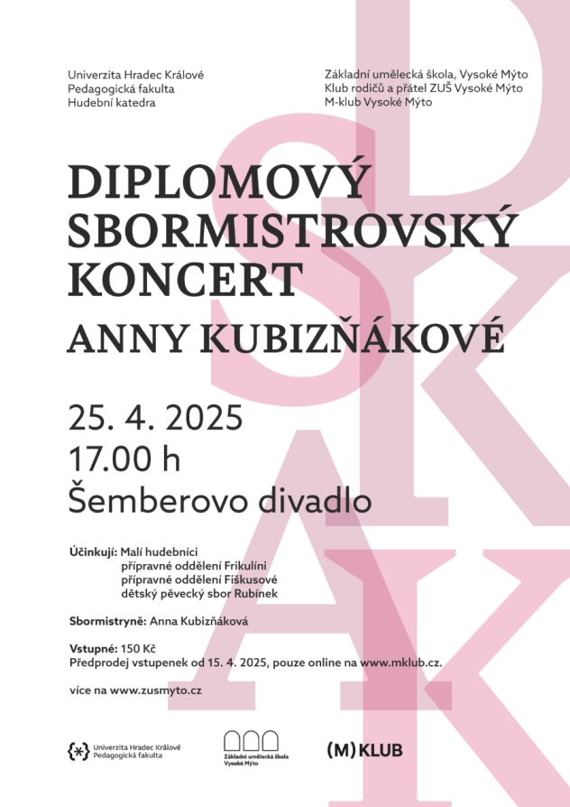 DIPLOMOVÝ SBORMISTROVSKÝ KONCERT ANNY KUBIZŇÁKOVÉ
